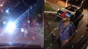(VIDEO) S-a dat în spectacol la INSP, după ce a fost la un pas de a fi lovit de o mașină în timp ce umbla noaptea haihui pe carosabil