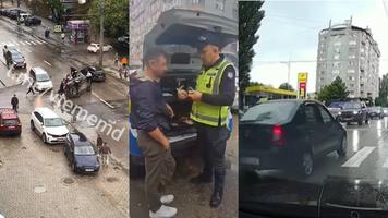 (VIDEO)Un șofer băut, cu Logan, a provocat un accident în lanț în Chișinău. Înainte de impact a fost la un pas de a accidenta o mamă și copiii ei