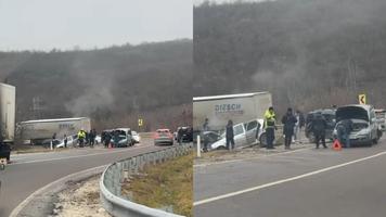 (VIDEO) Accident în lanț, pe traseul Chișinău-Ungheni