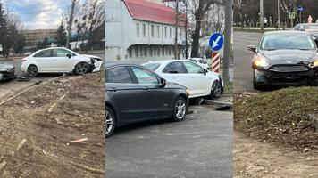 Două mașini au fost avariate în cartierul Telecentru