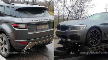 Doi moldoveni prinși de polițiștii de frontieră români cu un BMW și un Range Rover, ambele fiind furate din UE