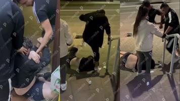 (VIDEO 18+) Bătaie soră cu moarte în Chișinău. Momentul în care un bărbat este lovit fără milă cu picioarele în cap de doi inși