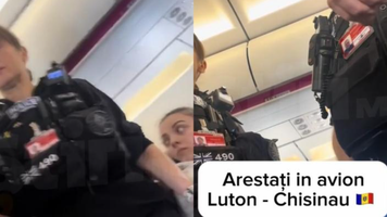 Scandal la înălțime, pe cursa Luton-Chișinău. O moldoveancă, scoasă în cătușe din avion: I don't understand