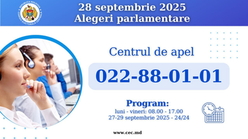 Cetăţenii pot solicita informaţii despre alegerile parlamentare prin Centrul de Apel, până pe 29 septembrie