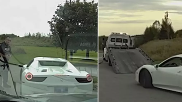 (VIDEO) Un tânăr șofer a rămas fără bolidul Ferrari chiar de ziua lui: „Mamă, vino să mă iei”