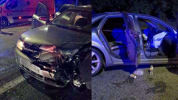 (VIDEO) Un șofer a fost rănit, după ce s-a bușit cu mașina în remorca unui camion, la Rîșcani