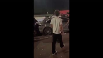 (VIDEO) Carambol nocturn pe o stradă din Chișinău. Lexus și Porsche, grav avariate de un vitezoman cu Renault