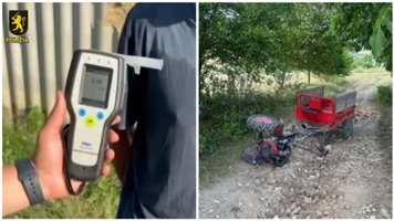 Beat criță la ghidonul unui motocultor