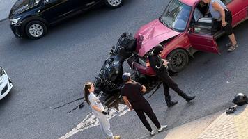 Accident cu implicarea unei motociclete în Chișinău