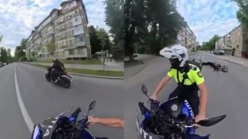 (VIDEO) Motociclist implicat într-un accident, în timp ce era gonit de INSP pe o stradă din Chișinău
