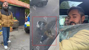 (VIDEO) Adrian Ursu și soția sa însărcinată, implicați într-o „bătaie”, chiar sub ochii copiilor, după ce s-au urcat cu Lexus-ul pe trotuar